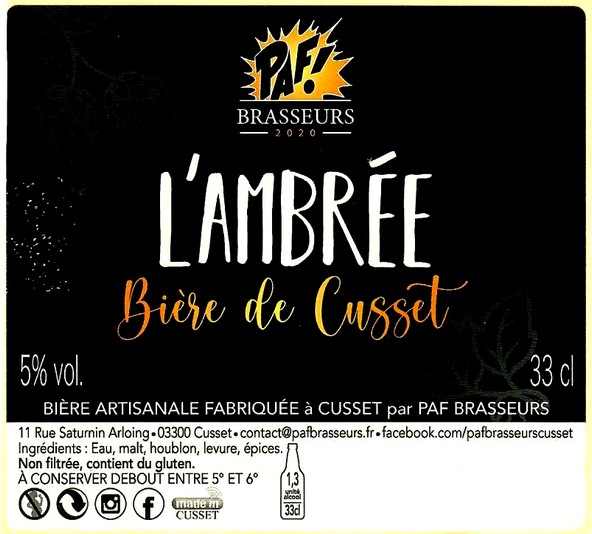 etiquette BRASSERIE PAF BRASSEURS 06