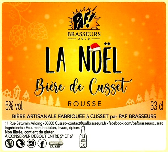 Etiquette BRASSERIE PAF BRASSEURS 11