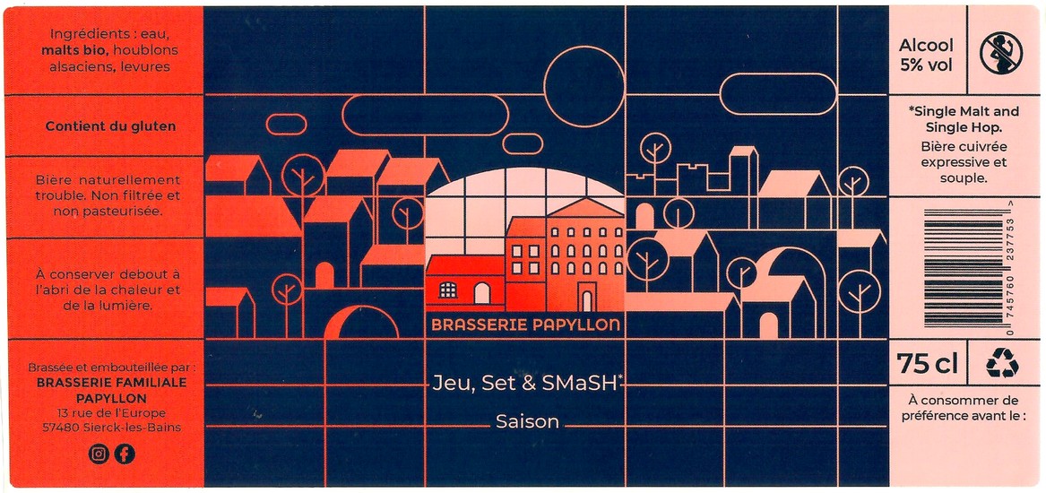 Etiquette BRASSERIE PAPYLLON 11