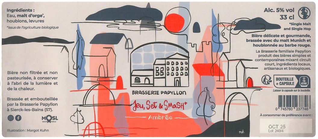 Etiquette BRASSERIE PAPYLLON 12