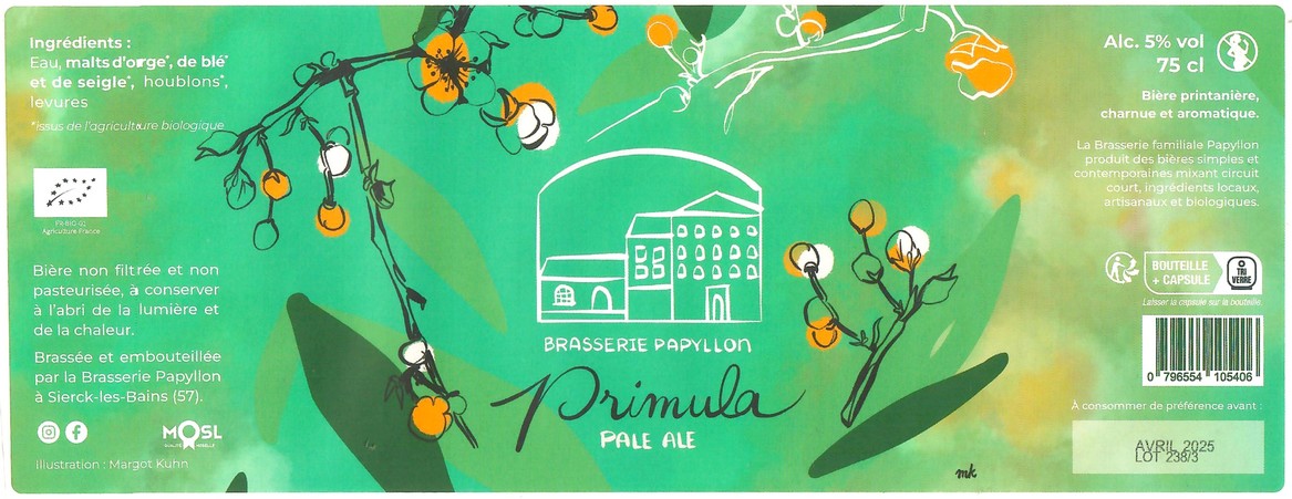 Etiquette BRASSERIE PAPYLLON 15