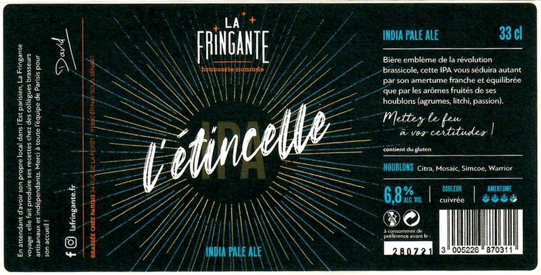 Etiquette BRASSERIE PARISIS 02