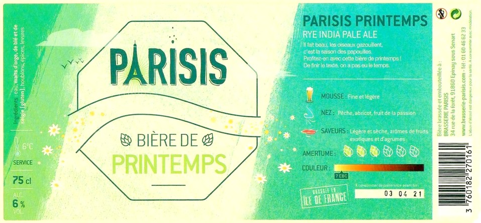 Etiquette BRASSERIE PARISIS 05