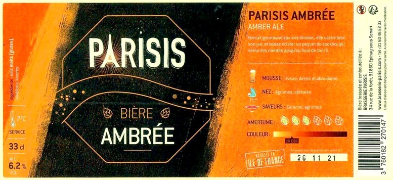 Etiquette BRASSERIE PARISIS 06