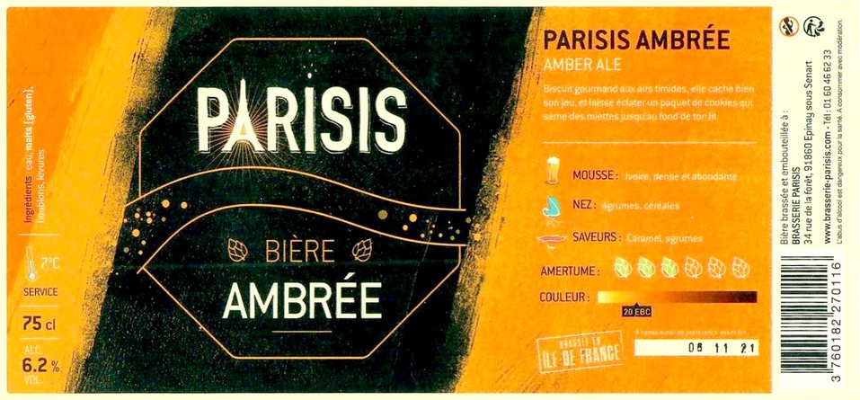 Etiquette BRASSERIE PARISIS 08