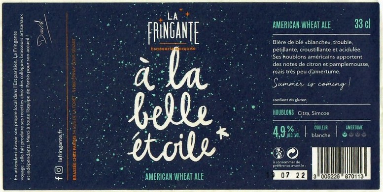 Etiquette BRASSERIE PARISIS 16