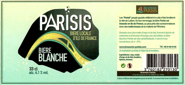 Etiquette BRASSERIE PARISIS 19