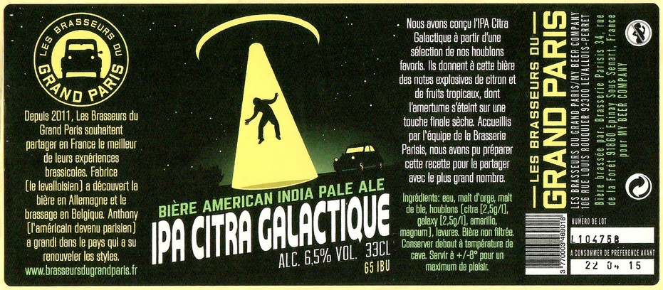 Etiquette BRASSERIE PARISIS 34