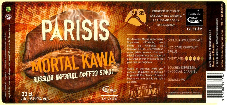 Etiquette BRASSERIE PARISIS 39