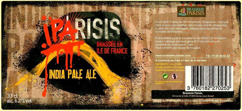 Etiquette BRASSERIE PARISIS 52