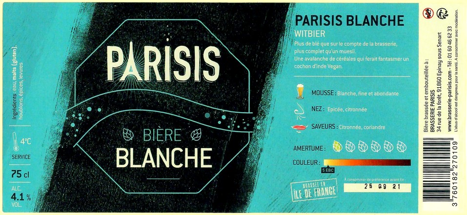 Etiquette BRASSERIE PARISIS 65