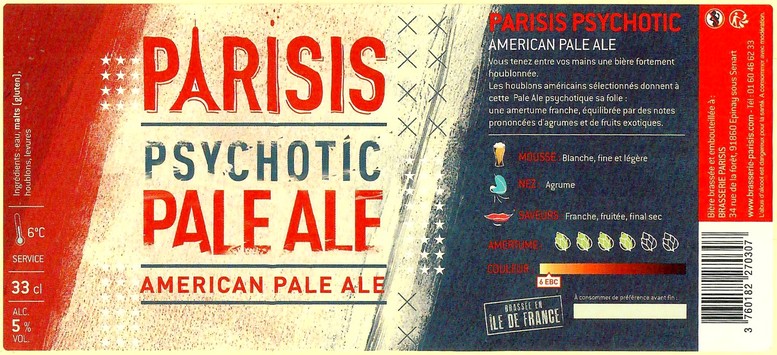 Etiquette BRASSERIE PARISIS 69