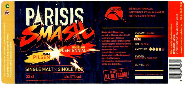 Etiquette BRASSERIE PARISIS 70