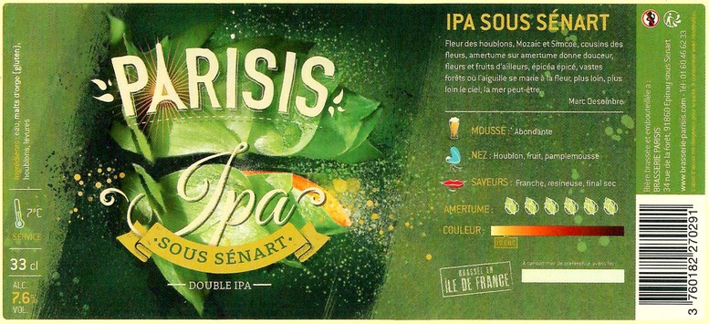 Etiquette BRASSERIE PARISIS 71