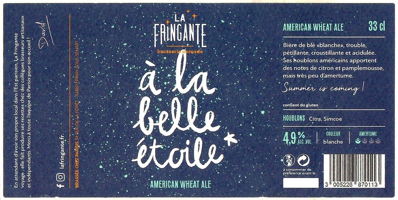 Etiquette BRASSERIE PARISIS 75