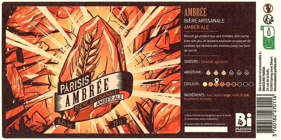 Etiquette BRASSERIE PARISIS 76