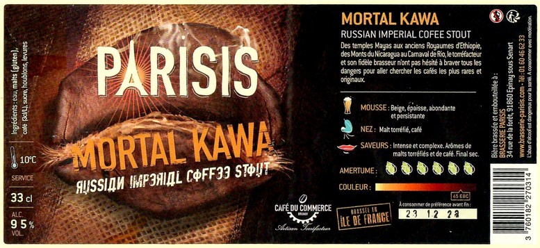 Etiquette BRASSERIE PARISIS 78