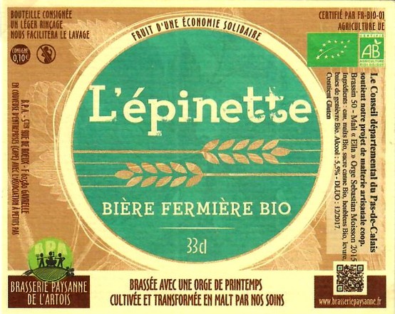 etiquette BRASSERIE PAYSANNE DE L'ARTOIS 05