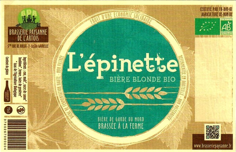 etiquette BRASSERIE PAYSANNE DE L'ARTOIS 06