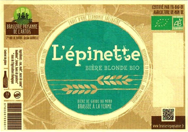 etiquette BRASSERIE PAYSANNE DE L'ARTOIS 08