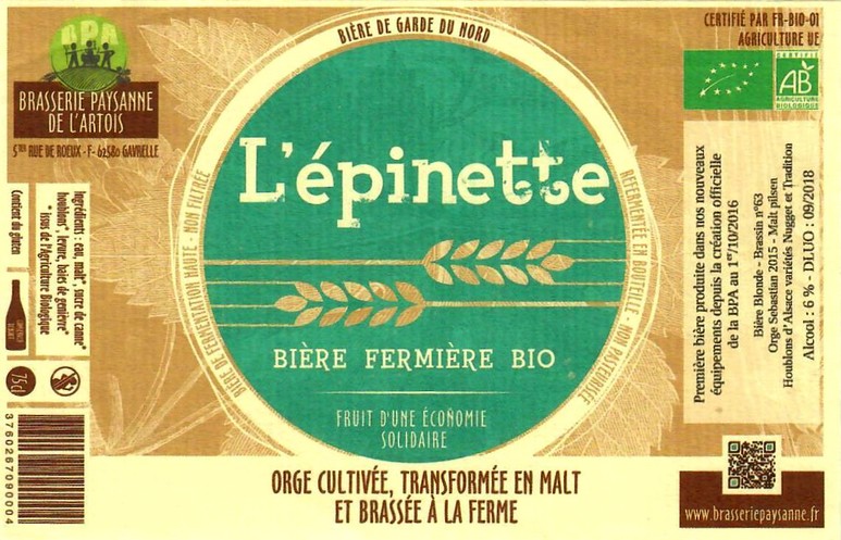 Etiquette BRASSERIE PAYSANNE DE L'ARTOIS 11