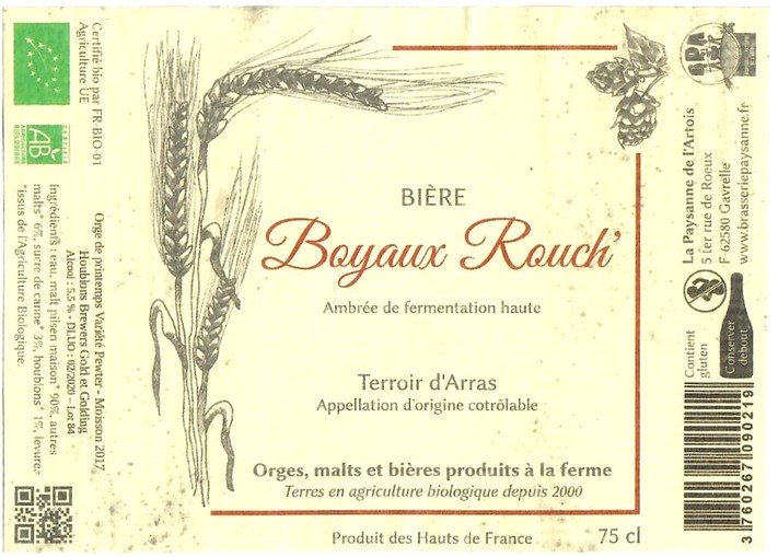 Etiquette BRASSERIE PAYSANNE DE L'ARTOIS 13