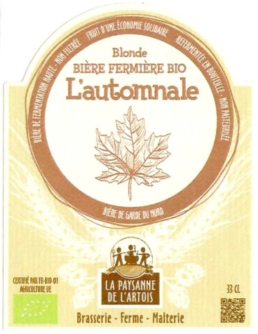 Etiquette BRASSERIE PAYSANNE DE L'ARTOIS 21