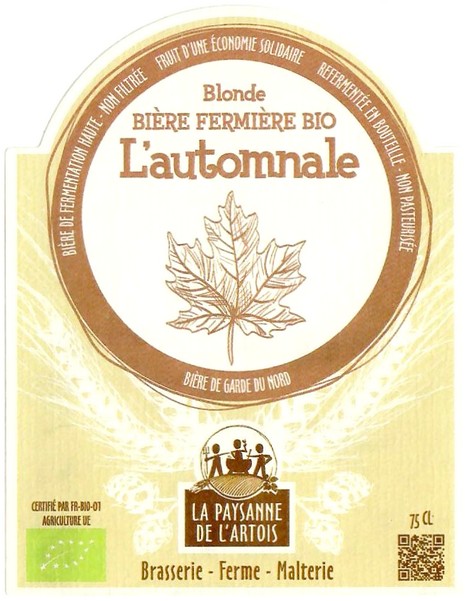 Etiquette BRASSERIE PAYSANNE DE L'ARTOIS 22