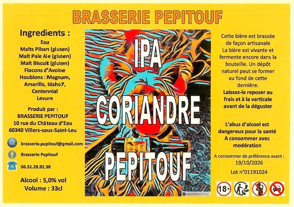 Etiquette BRASSERIE PEPITOUF 12