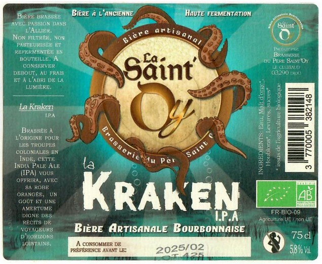 Etiquette BRASSERIE PERE SAINT OY 24