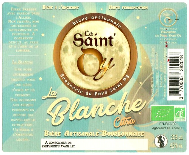 Etiquette BRASSERIE PERE SAINT OY 30