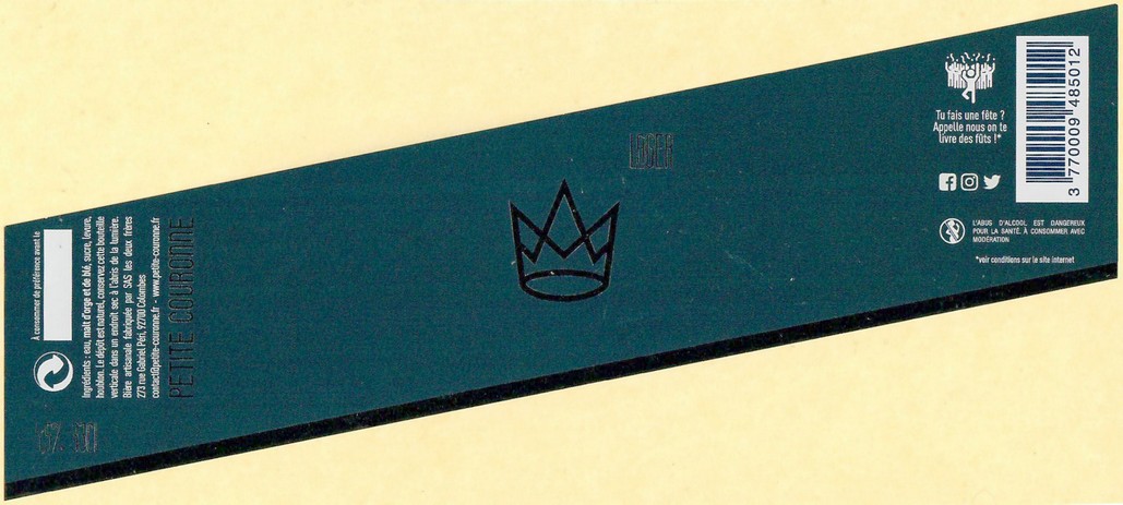 Etiquette BRASSERIE PETITE COURONNE 01