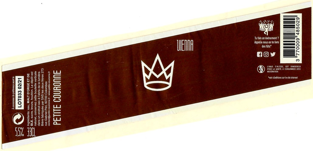 Etiquette BRASSERIE PETITE COURONNE 06