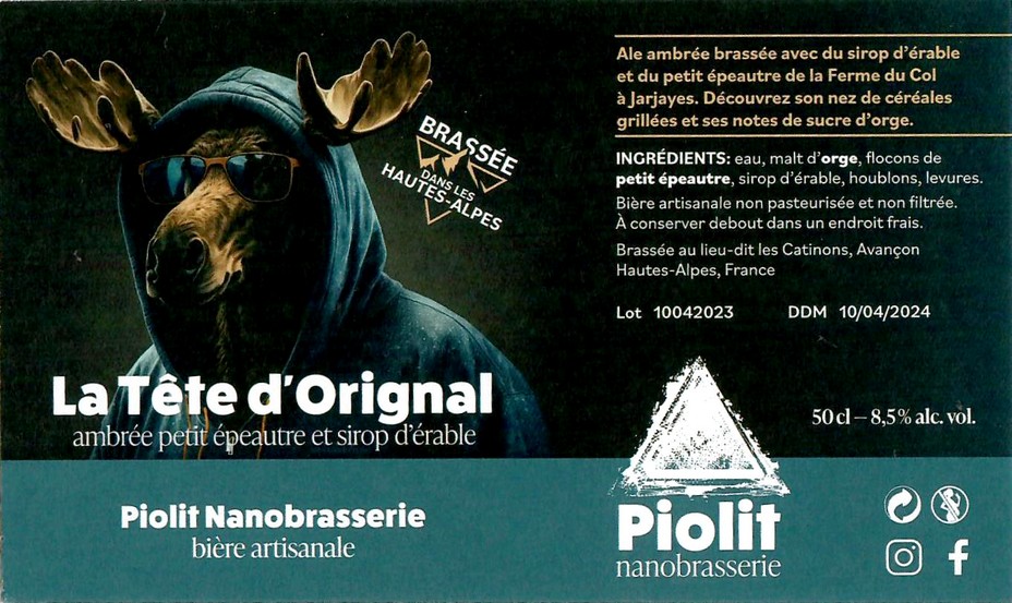 Etiquette BRASSERIE PIOLIT 09