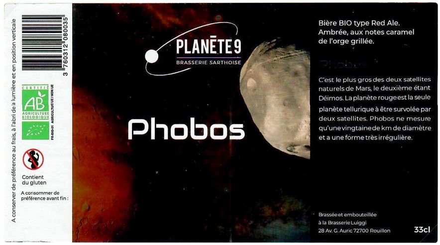 Etiquette BRASSERIE PLANETE 9 06