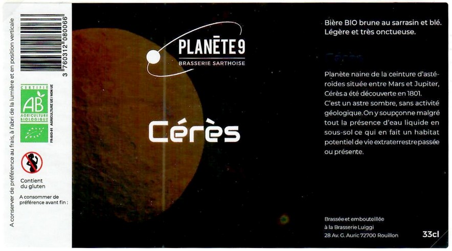 Etiquette BRASSERIE PLANETE 9 07
