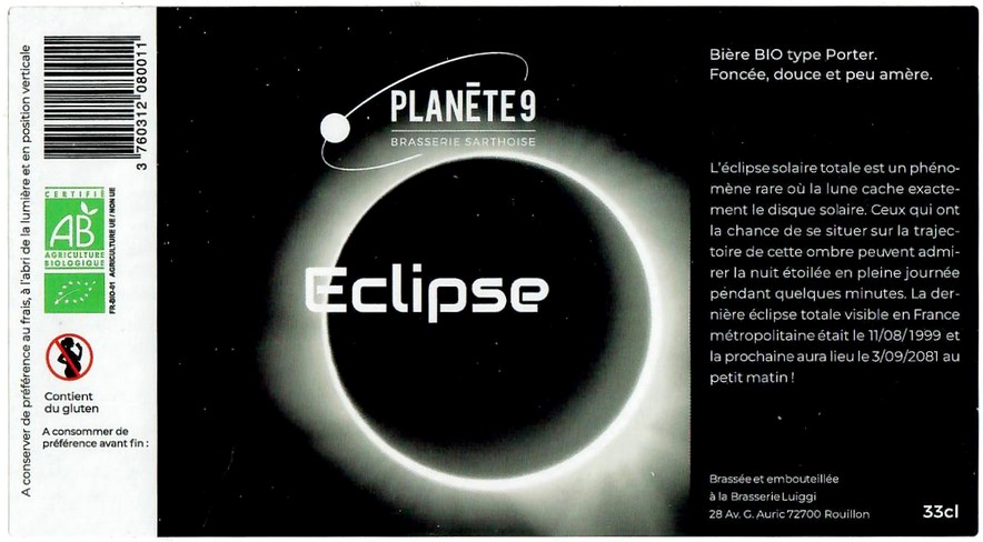 Etiquette BRASSERIE PLANETE 9 09