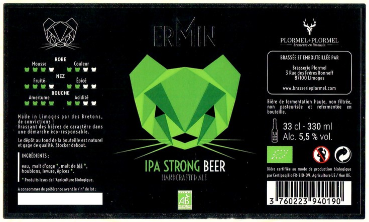 Etiquette BRASSERIE PLORMEL 10