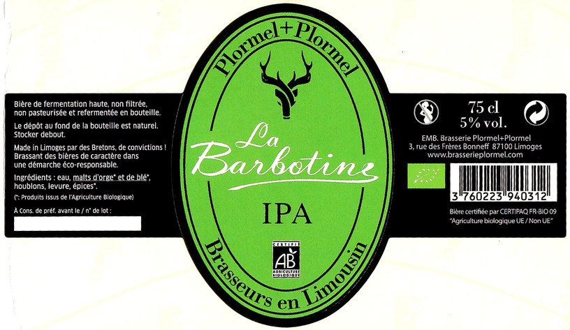 Etiquette BRASSERIE PLORMEL 20