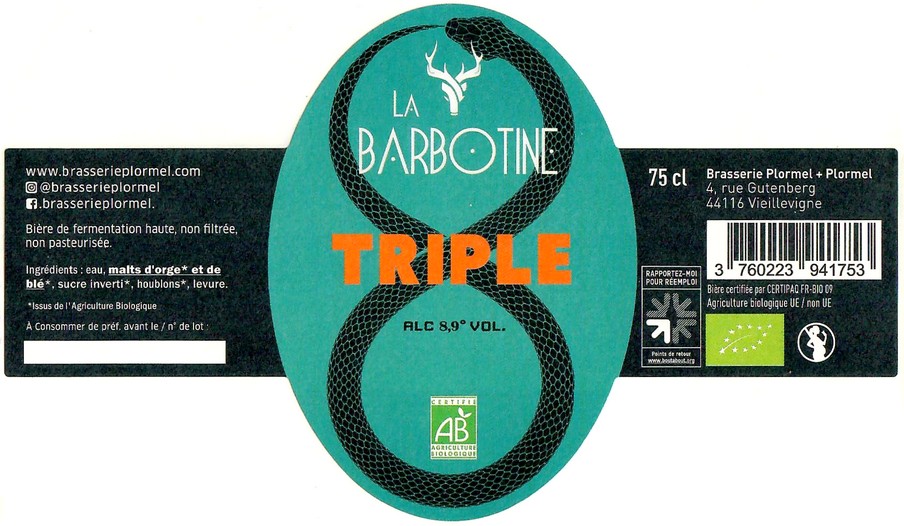 Etiquette BRASSERIE PLORMEL 44 03