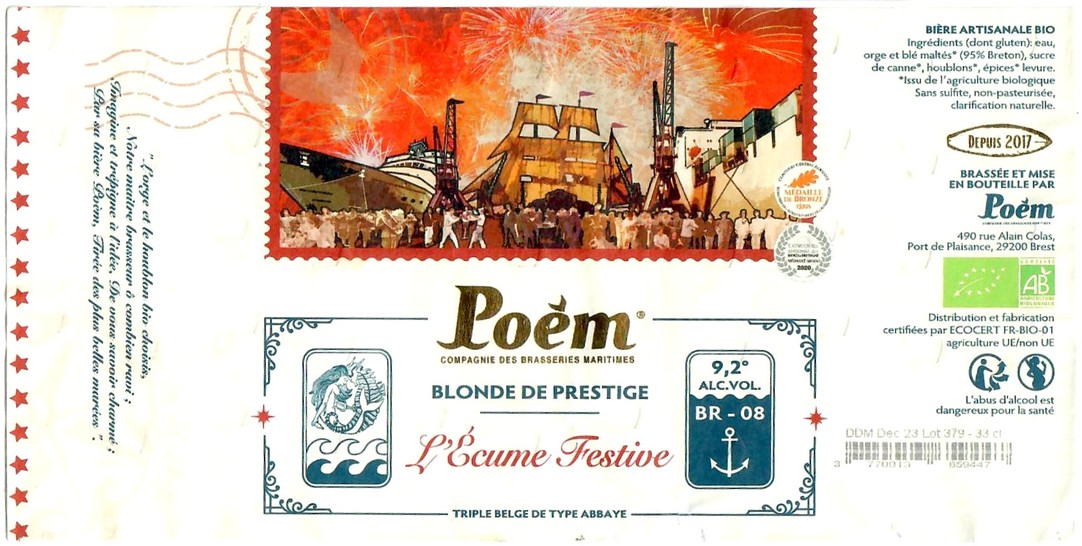 Etiquette BRASSERIE POEM 10