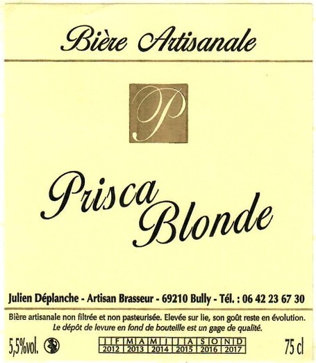 Etiquette BRASSERIE PRISCA 02