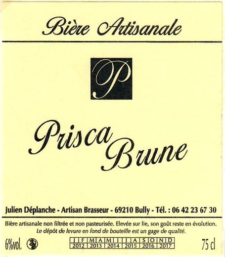 Etiquette BRASSERIE PRISCA 03