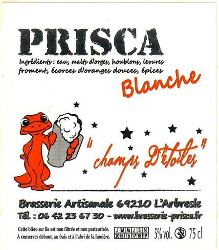 Etiquette BRASSERIE PRISCA 16