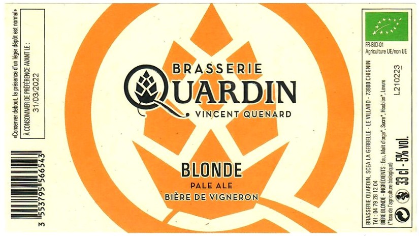 Etiquette BRASSERIE QUARDIN 01