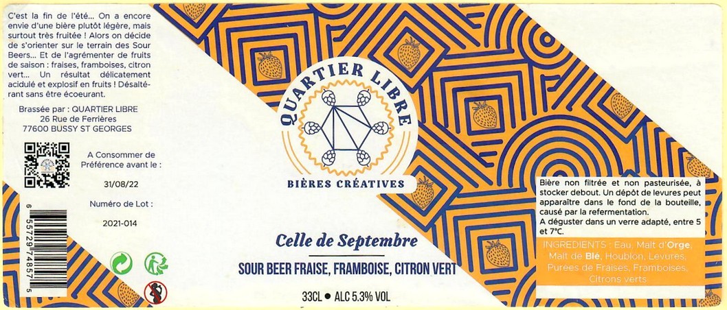 Etiquette BRASSERIE QUARTIER LIBRE 02