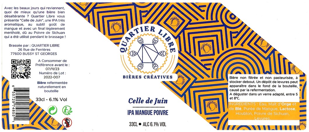 Etiquette BRASSERIE QUARTIER LIBRE 08