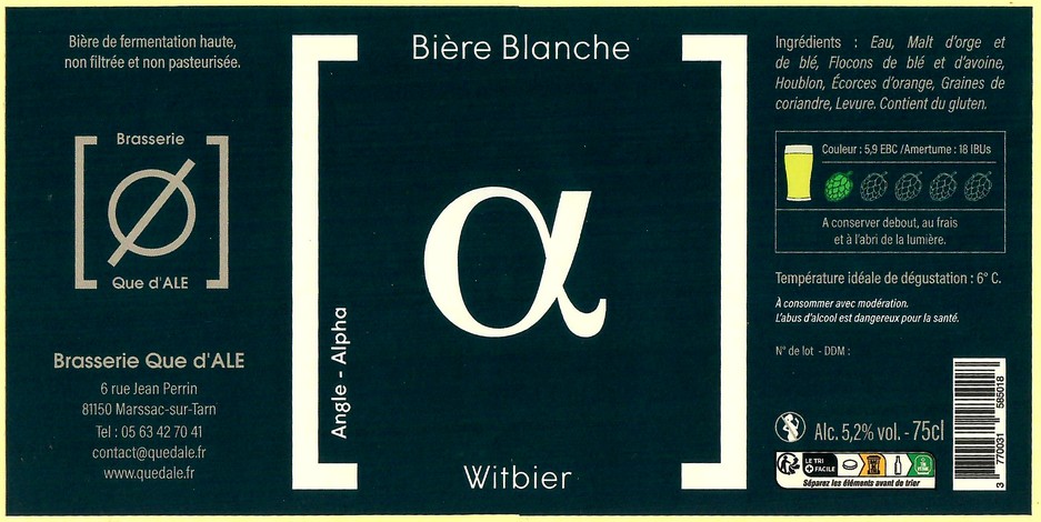 Etiquette BRASSERIE QUE D'ALE 01