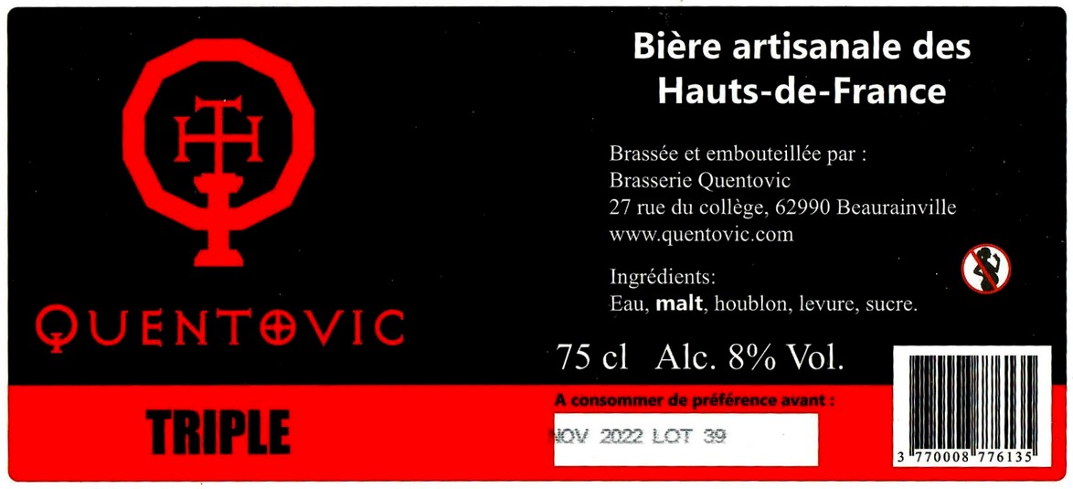 Etiquette BRASSERIE QUENTOVIC 04
