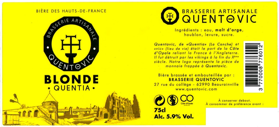 Etiquette BRASSERIE QUENTOVIC 05